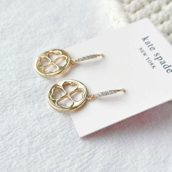 Authentic Kate Spade Symbols Flotal - Gold Drop Earrings - Picture 2 of 3